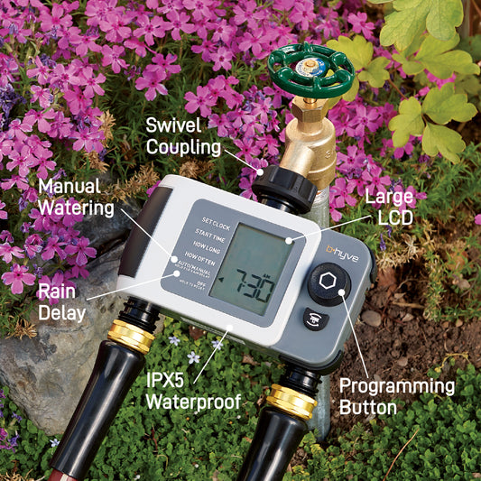 B-hyve XD Bluetooth 2-Outlet Hose Faucet Timer 24632