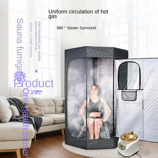 Portable sauna tent five-sided steam bath box, black with built-in steam generator on Tampa Home & Garden Store