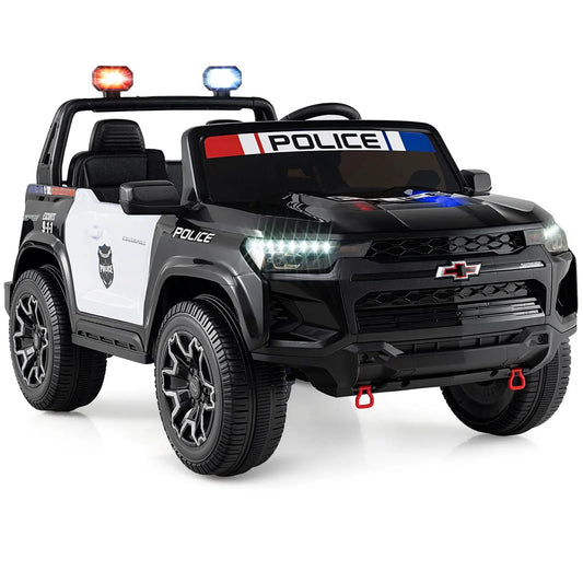 24V 2-Seater Police Ride-On Chevrolet SUV with megaphone and LED lights on Tampa Home & Garden Store