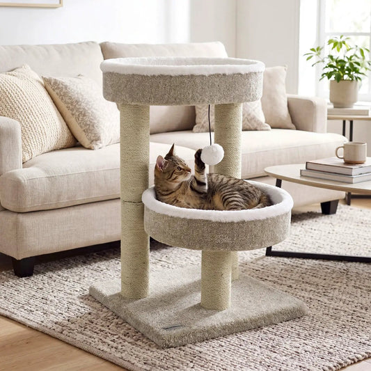 DirectDeals 24in cat tree with plush round perches and sisal posts on Tampa Home & Garden Store