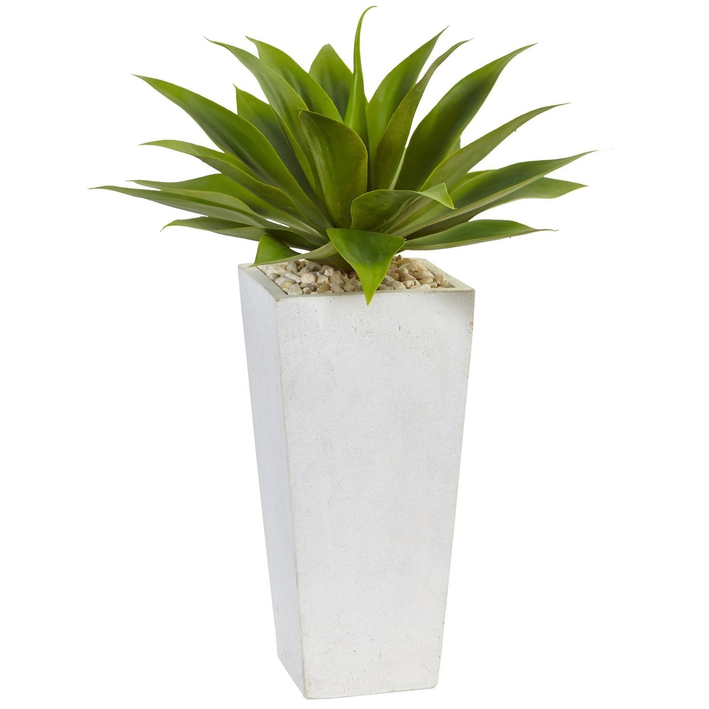 25" Artificial Agave Plant in White Planter" - Tampa Home & Garden Store