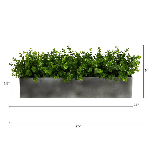 25 Inch Eucalyptus artificial plant in a gray rectangular planter Nearly Natural greenery on Tampa Home & Garden Store