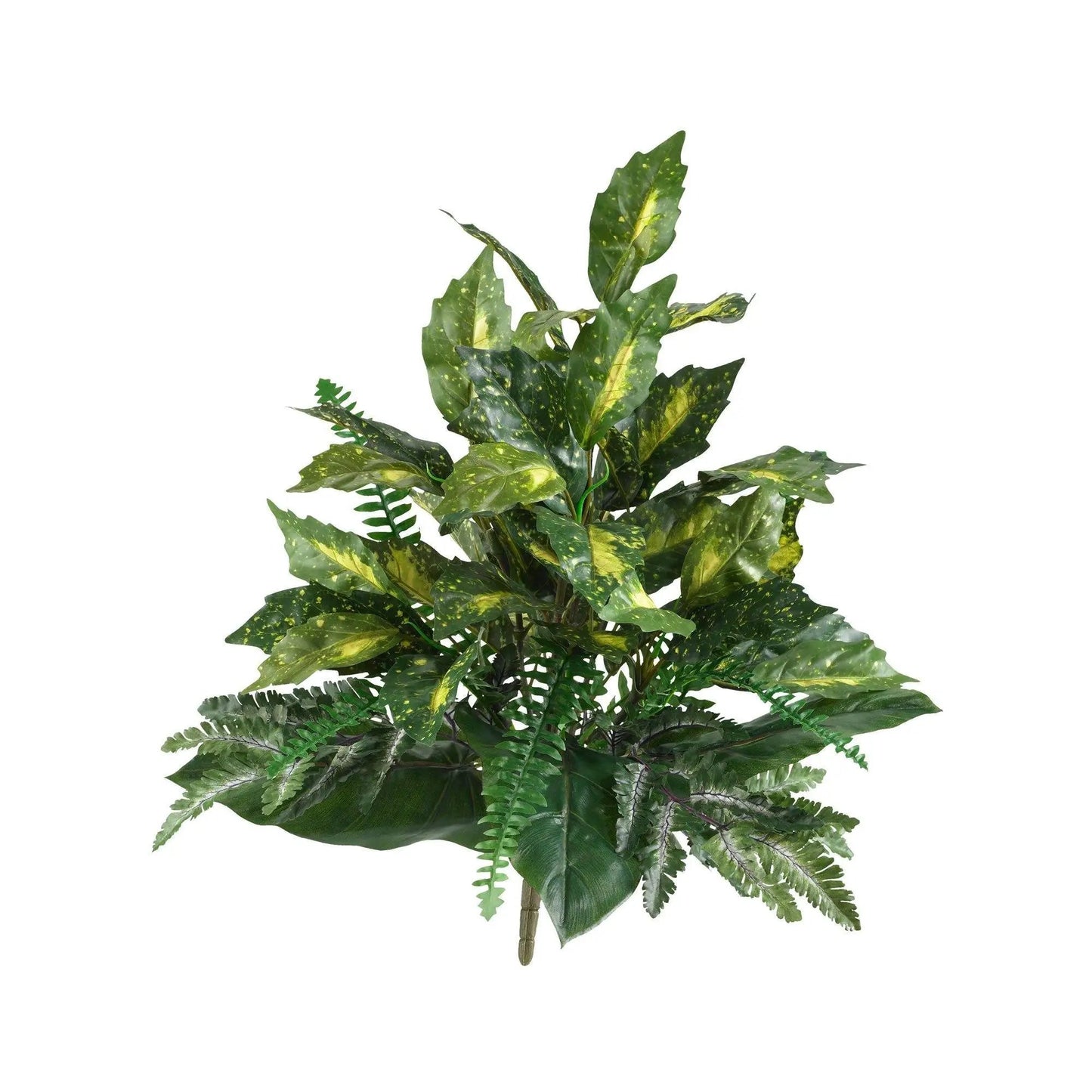 Nearly Natural 25-inch mixed greens artificial plant set of 2 with green yellow leaves on Tampa Home & Garden Store