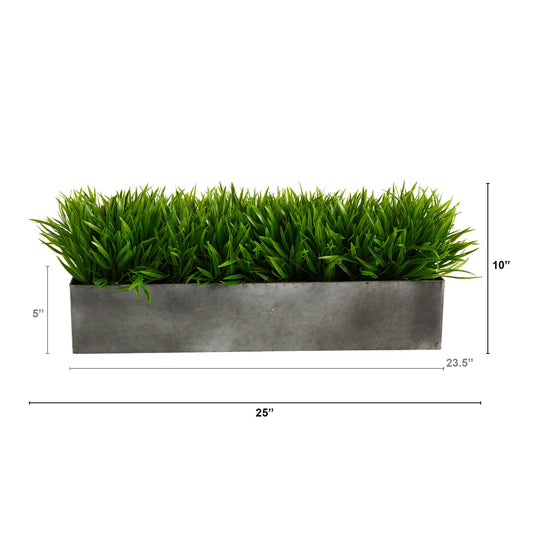 25” Wild Grass Artificial Plant in Metal Planter - Tampa Home & Garden Store