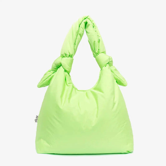 Biwa Puffy Bag Lime Crossbody and Shoulder Bag by Lefrik USA, lime padded handbag on Tampa Home & Garden Store