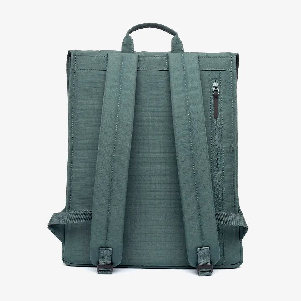 Handy XL Backpack with Laptop Sleeve in teal by Lefrik USA, back view with padded straps on Tampa Home & Garden Store