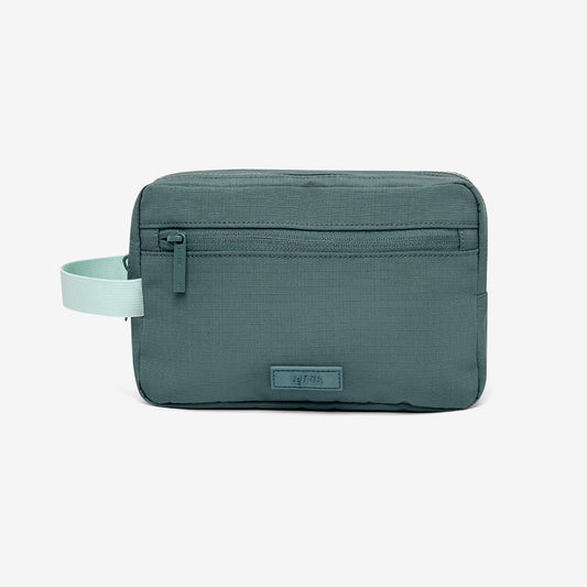 Kei Double Washbag Laurel Vandra Toiletry Bag by Lefrik USA; teal fabric with mint strap on Tampa Home & Garden Store