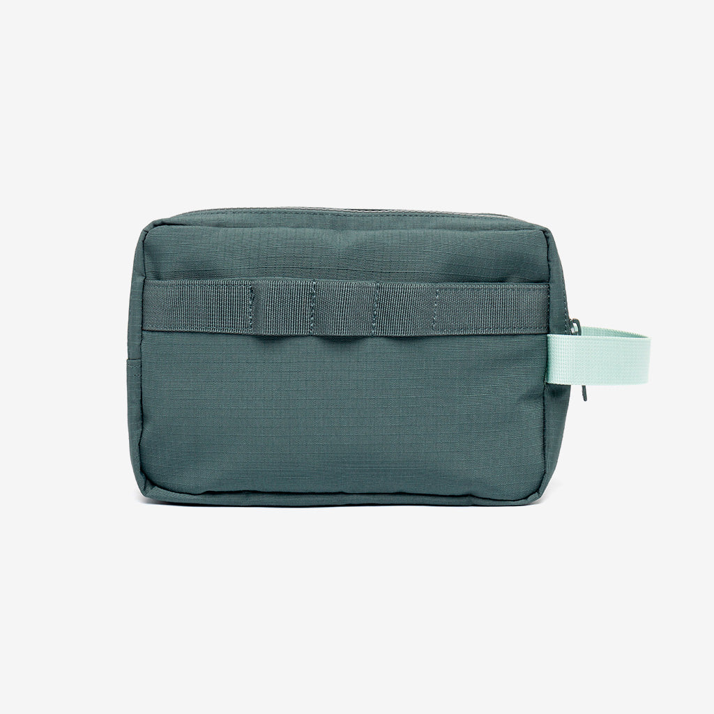 Kei Double Washbag Laurel Vandra Toiletry Bag by Lefrik USA in teal with mint side strap on Tampa Home & Garden Store