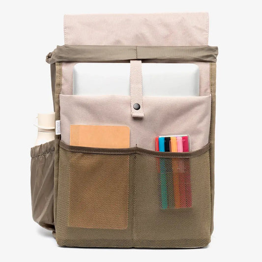 Kaut Backpack Ash 19L by Lefrik USA beige backpack with front mesh pockets on Tampa Home & Garden Store