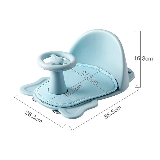 Bañera para baby shower con asiento de ducha, bañera plegable, banco de ducha dedicado con respaldo y almohadilla antideslizante para bañera