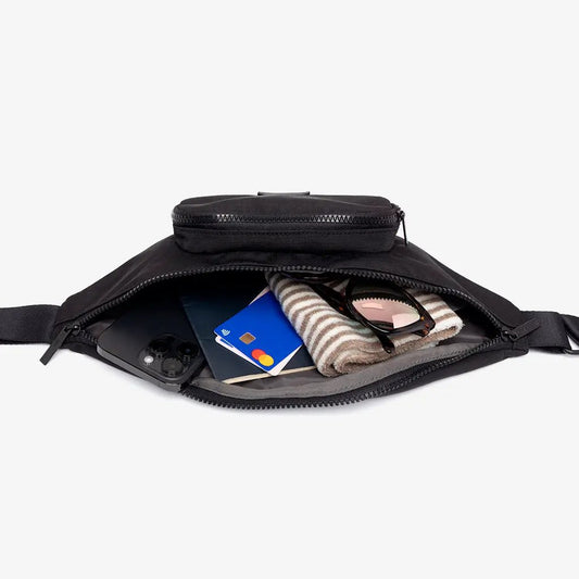 Atlas Crossbody Black Bag with Front Pocket Lefrik USA, urban bag carrying phone and cards on Tampa Home & Garden Store