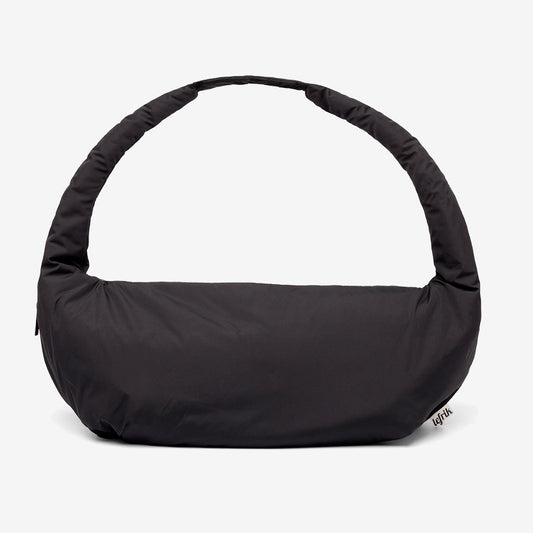 Myra Bag Black Recycled Shoulder Bag by Lefrik USA with padded curved strap on Tampa Home & Garden Store