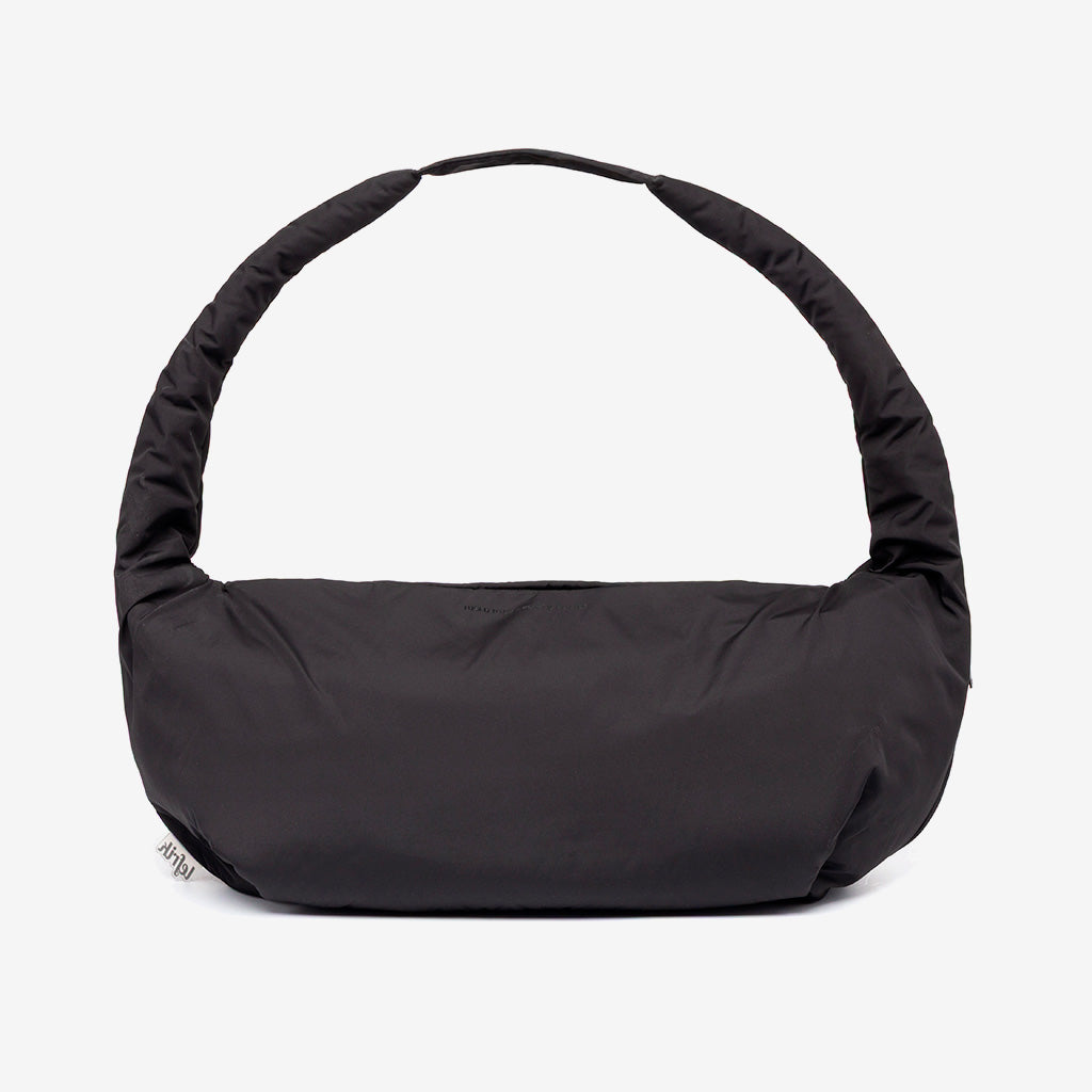 Myra Bag Black Recycled Shoulder Bag Lefrik USA, padded curved shoulder strap on Tampa Home & Garden Store