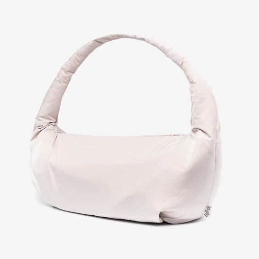 Myra Bag Fossil Circular Handle Shoulder Bag pale pink padded fabric with wrapped circular handle Lefrik USA on Tampa Home & Garden Store