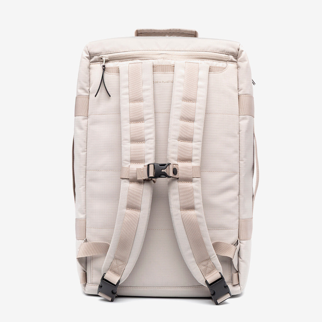 Wanderer Backpack Fossil Travel Laptop Bag beige with padded shoulder straps and sternum buckle on Tampa Home & Garden Store