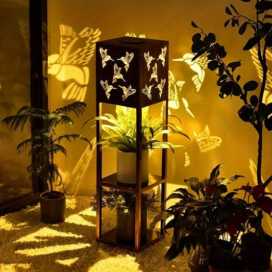 Solar Garden Lantern with Flower Stand – LED Outdoor Light with Butterfly & More - Tampa Home & Garden Store