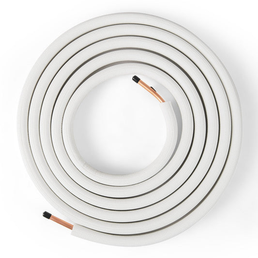 25 Feet Mini Split Line Set with 1/4 Inch and 1/2 Inch O.D. Copper Pipes Tubing - Tampa Home & Garden Store