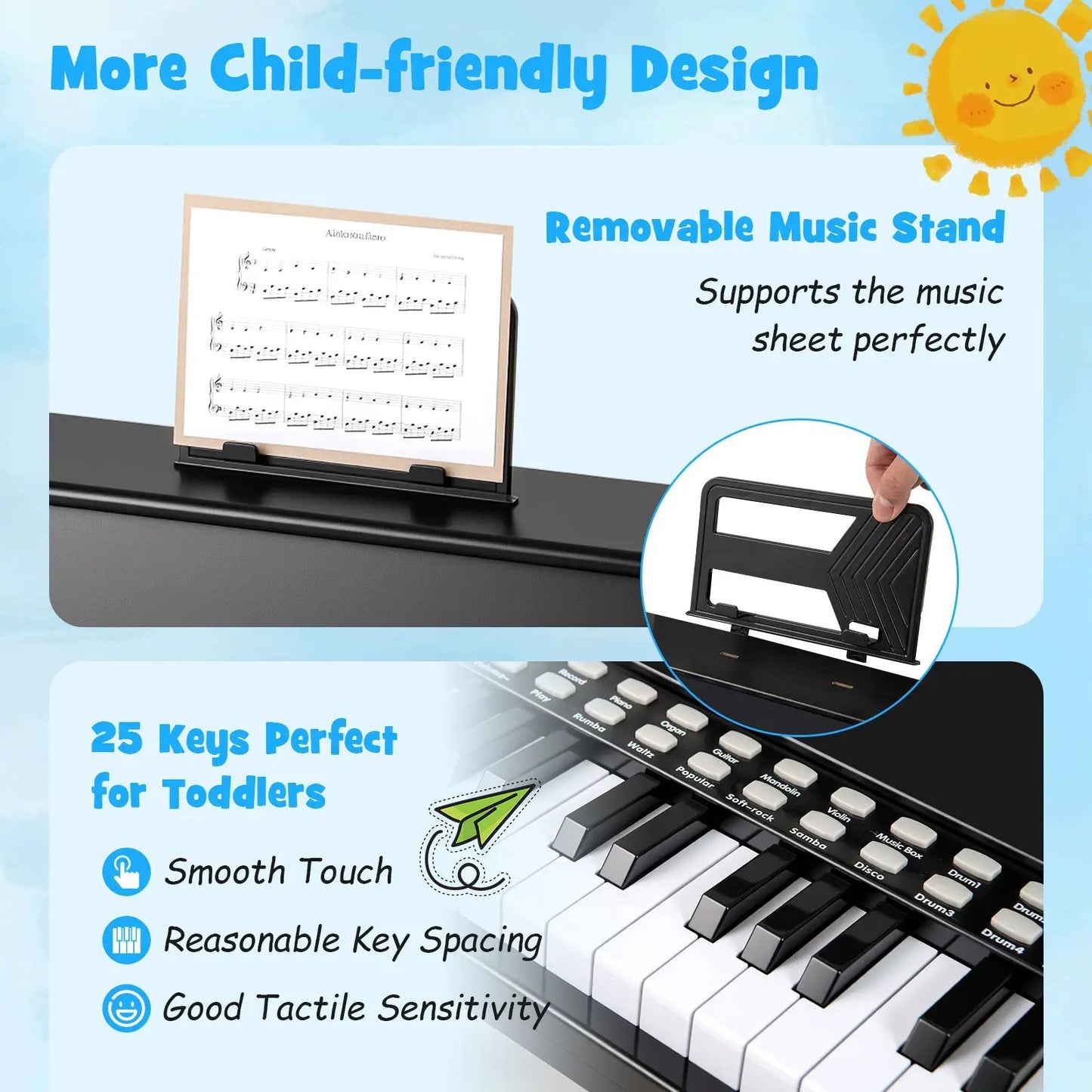 25 Keys Kids Piano Keyboard with Adjustable Speed and Teaching Mode, DirectDeals on Tampa Home & Garden Store
