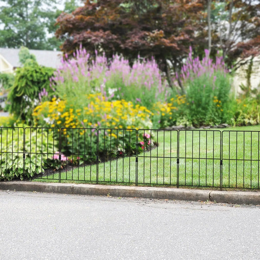 Rustproof garden fence panels set for dogs and plants, black steel, 25-pack DirectDeals on Tampa Home & Garden Store