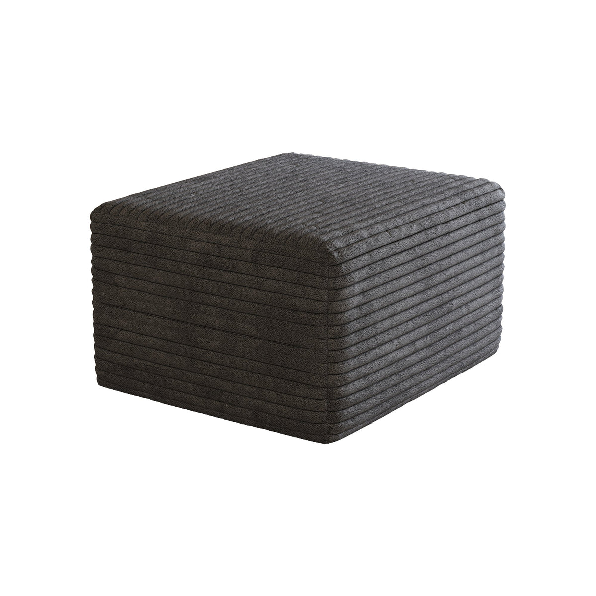 Dark Grey Corduroy Ottoman for the Living Room