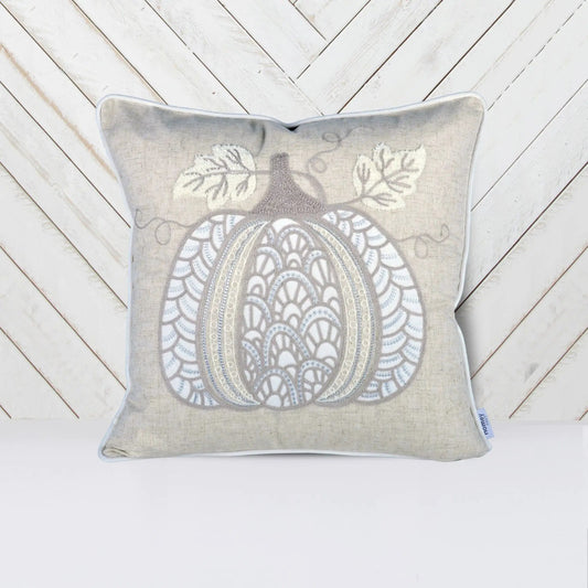 Lace Embroidered Pumpkin Throw Pillow Natural by Unique Piece Furniture on Tampa Home & Garden Store