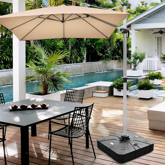 260 lbs Offset Patio Umbrella Base with Wheels Sand Water Filled - Tampa Home & Garden Store