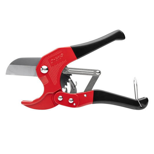 PVC pipe cutter Orbit Irrigation for 1/2โ1 in pipes with red handle on Tampa Home & Garden Store