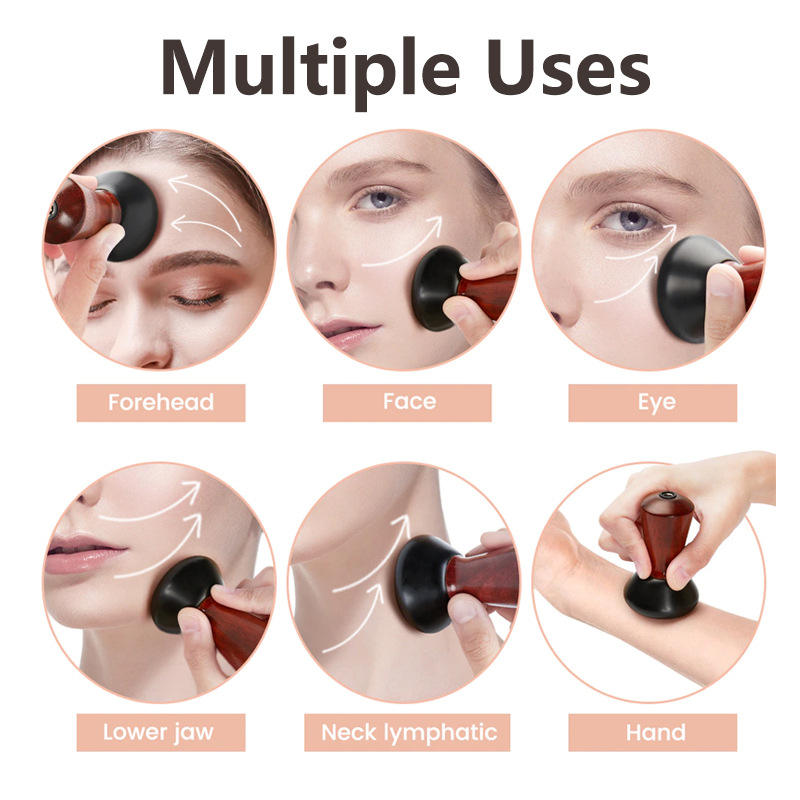 Hot Compress Bian Stone Facial Gua Sha V Face Massager Guasha Stone Wrinkle Remover Face Stone Massager - Tampa Home & Garden Store