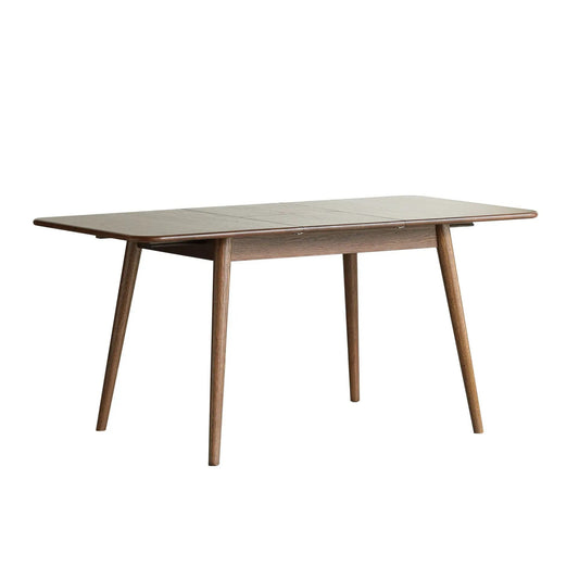 Dining table round-corner diagonal-leg telescopic for 6–8 people wood finish on Tampa Home & Garden Store