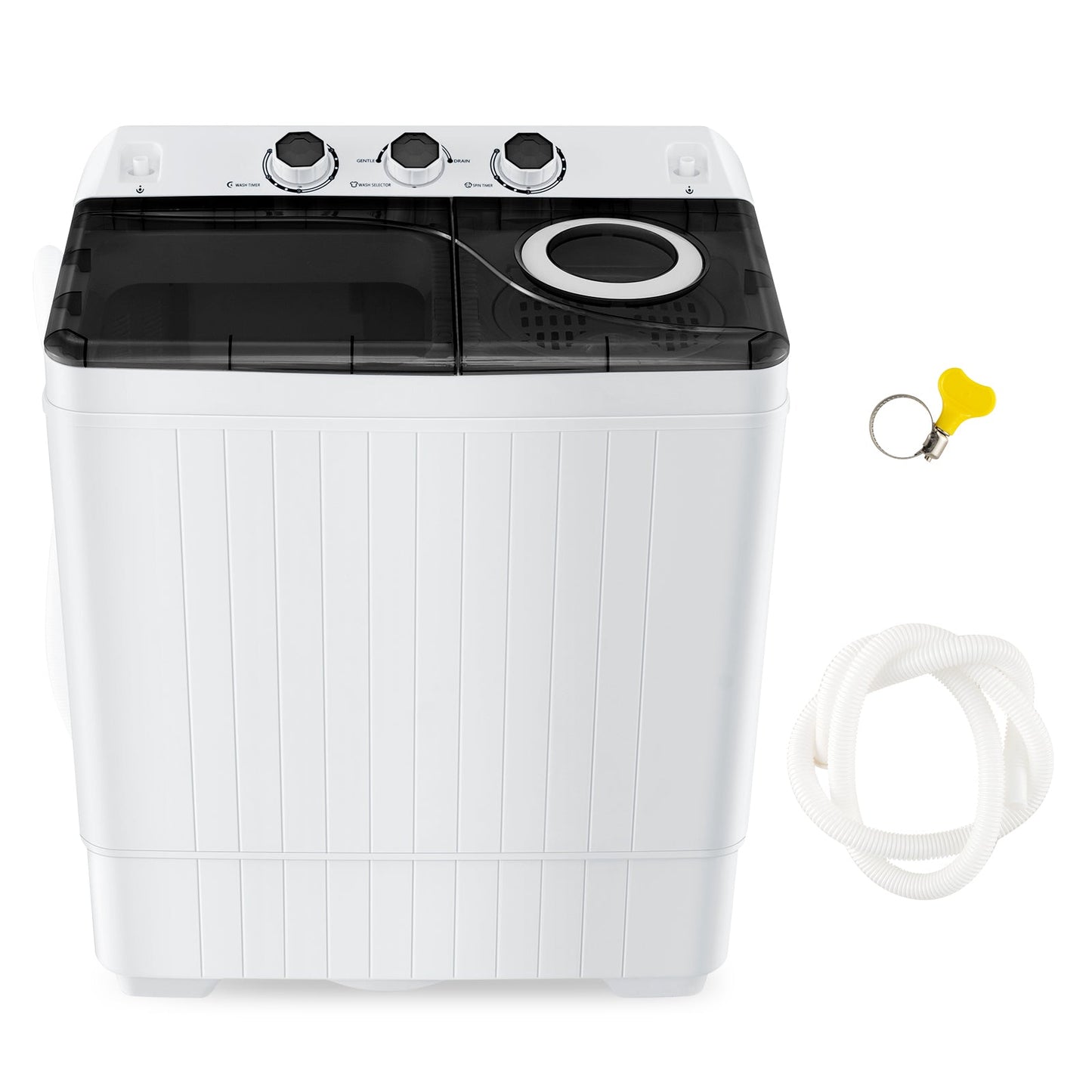 Lavadora semiautomática portátil de doble tina de 26 lb con bomba de drenaje - Azul