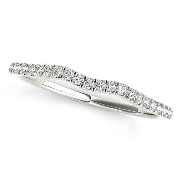 14k white gold wave theme diamond wedding band with pave diamonds, 1/8 cttw, Bids.com on Tampa Home & Garden Store