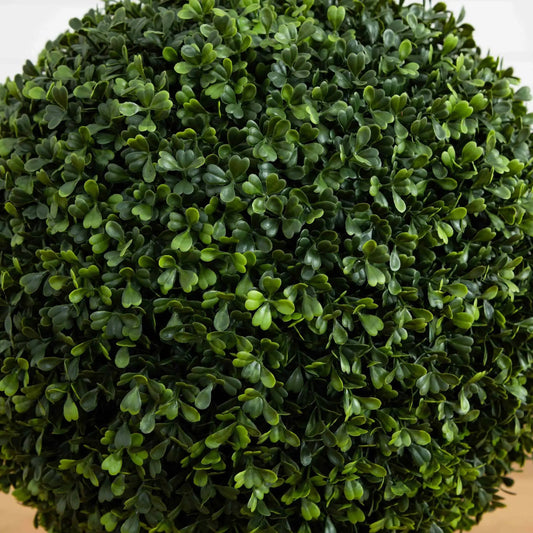 27 inch artificial boxwood ball topiary with dense glossy green leaves by Nearly Natural on Tampa Home & Garden Store
