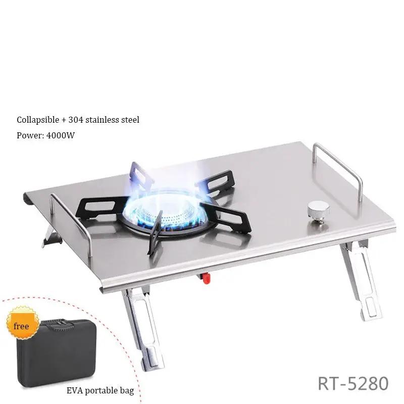 Estufa de gas de camping plegable IGT, estufa de gas de 4000W de acero inoxidable, estufa de mesa de camping portátil para exteriores, horno de escritorio para picnic