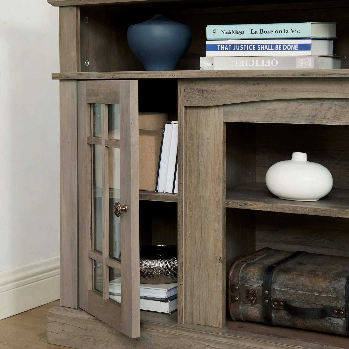 Classic TV Media Stand for 65 Inch TV Gray Wash