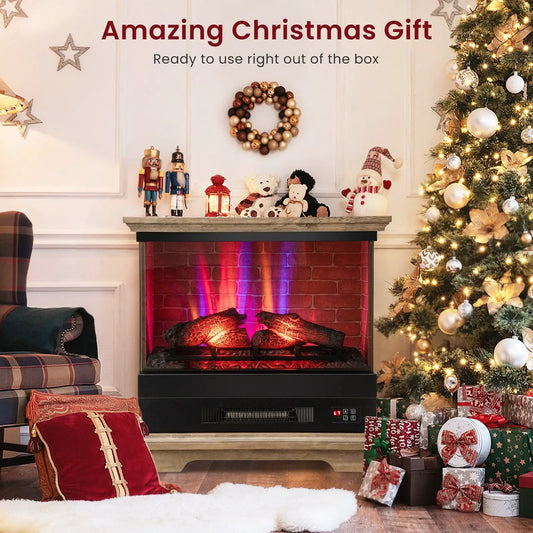 27 Inch Freestanding Fireplace with Remote