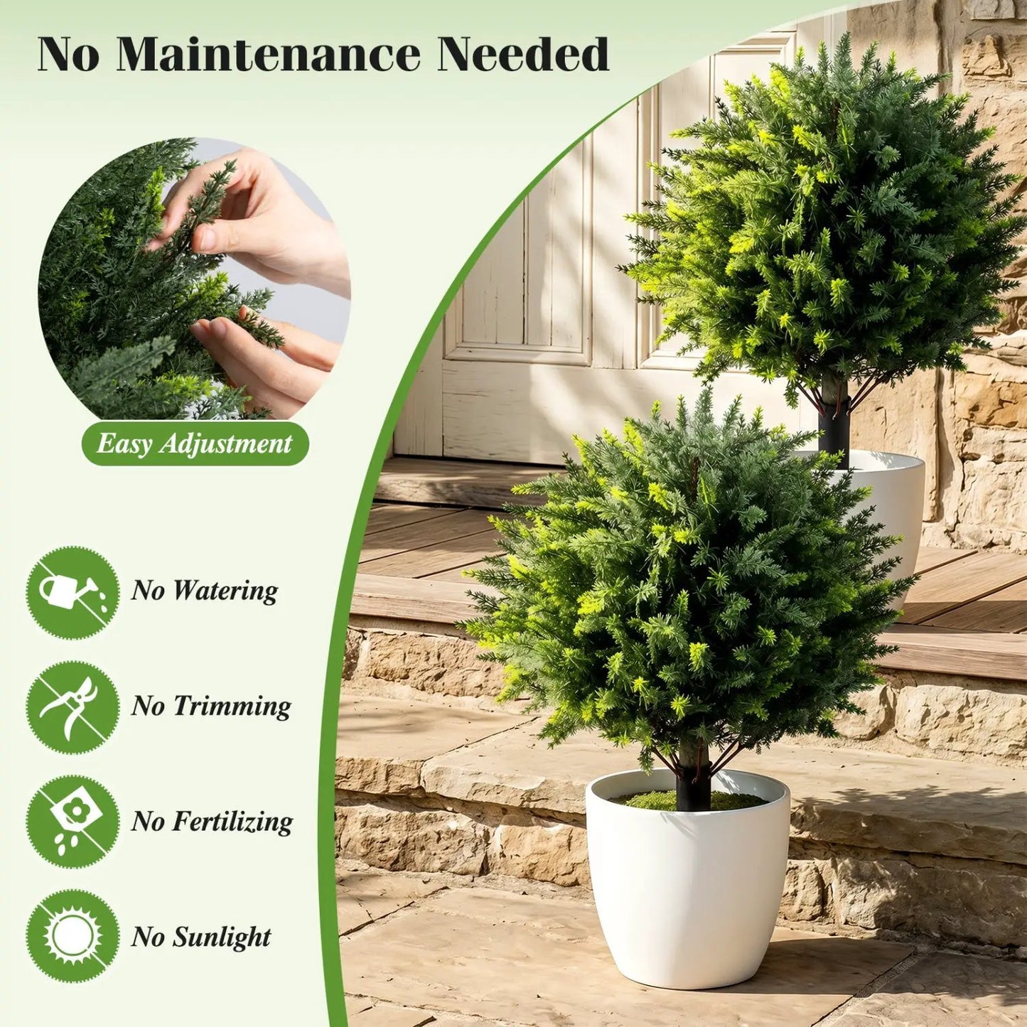 Artificial Cypress Topiary Trees 27.5 Inches Set 2