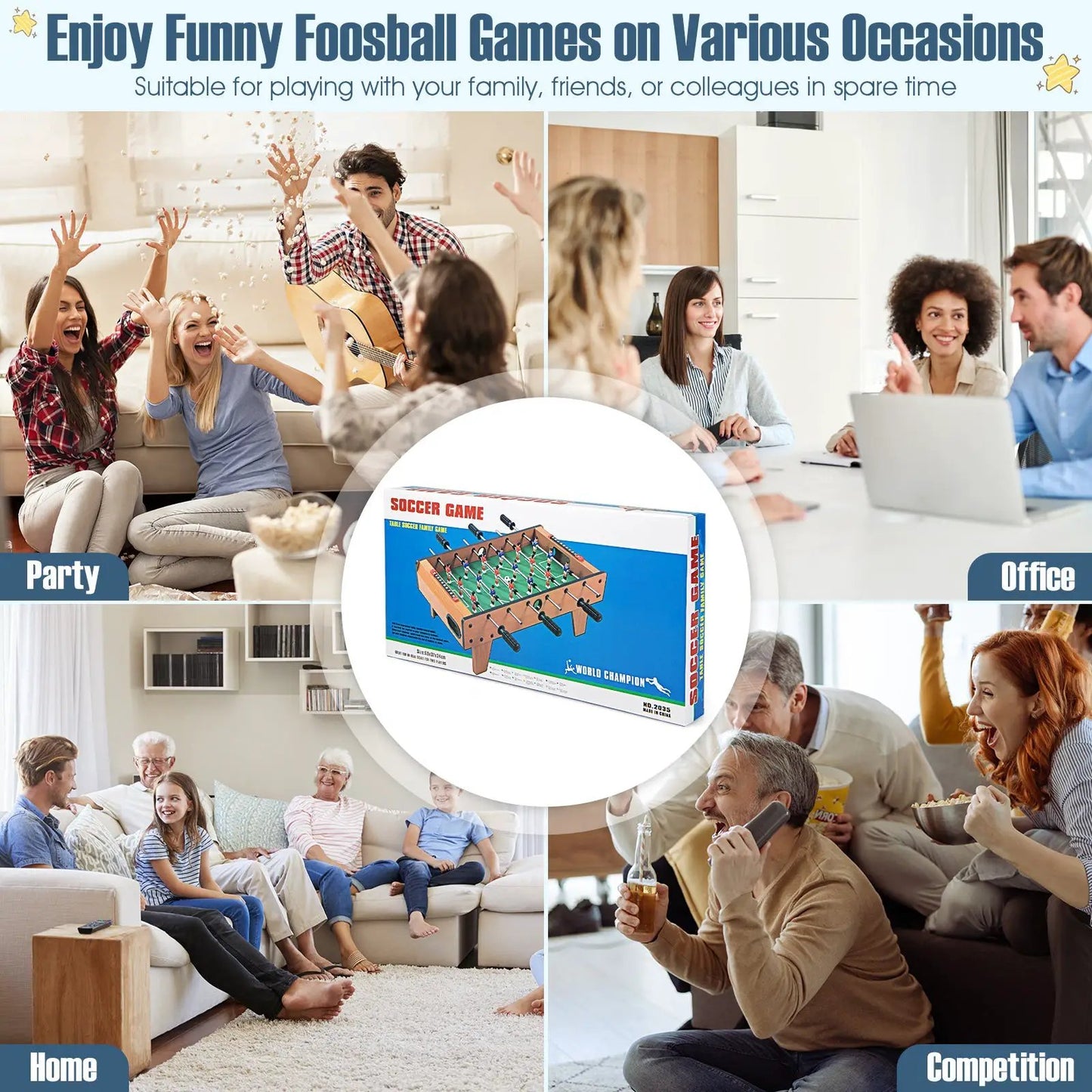 27 Inch Indoor Competition Game Foosball Table with Legs - Tampa Home & Garden Store