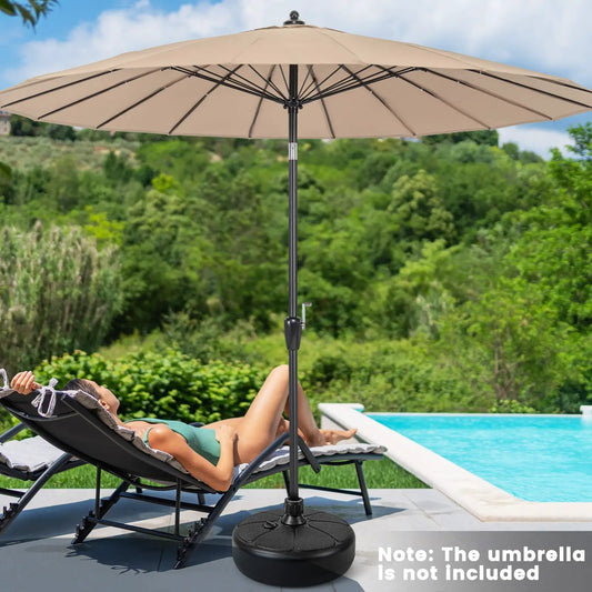 27 lbs Fillable Round Umbrella Base Stand for Yard Garden Poolside - Tampa Home & Garden Store