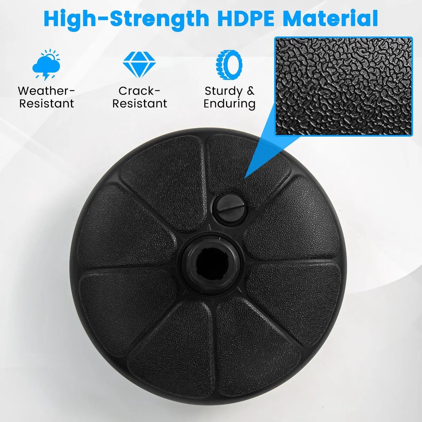 27 lbs Fillable Round Umbrella Base Stand for Yard Garden Poolside - Tampa Home & Garden Store
