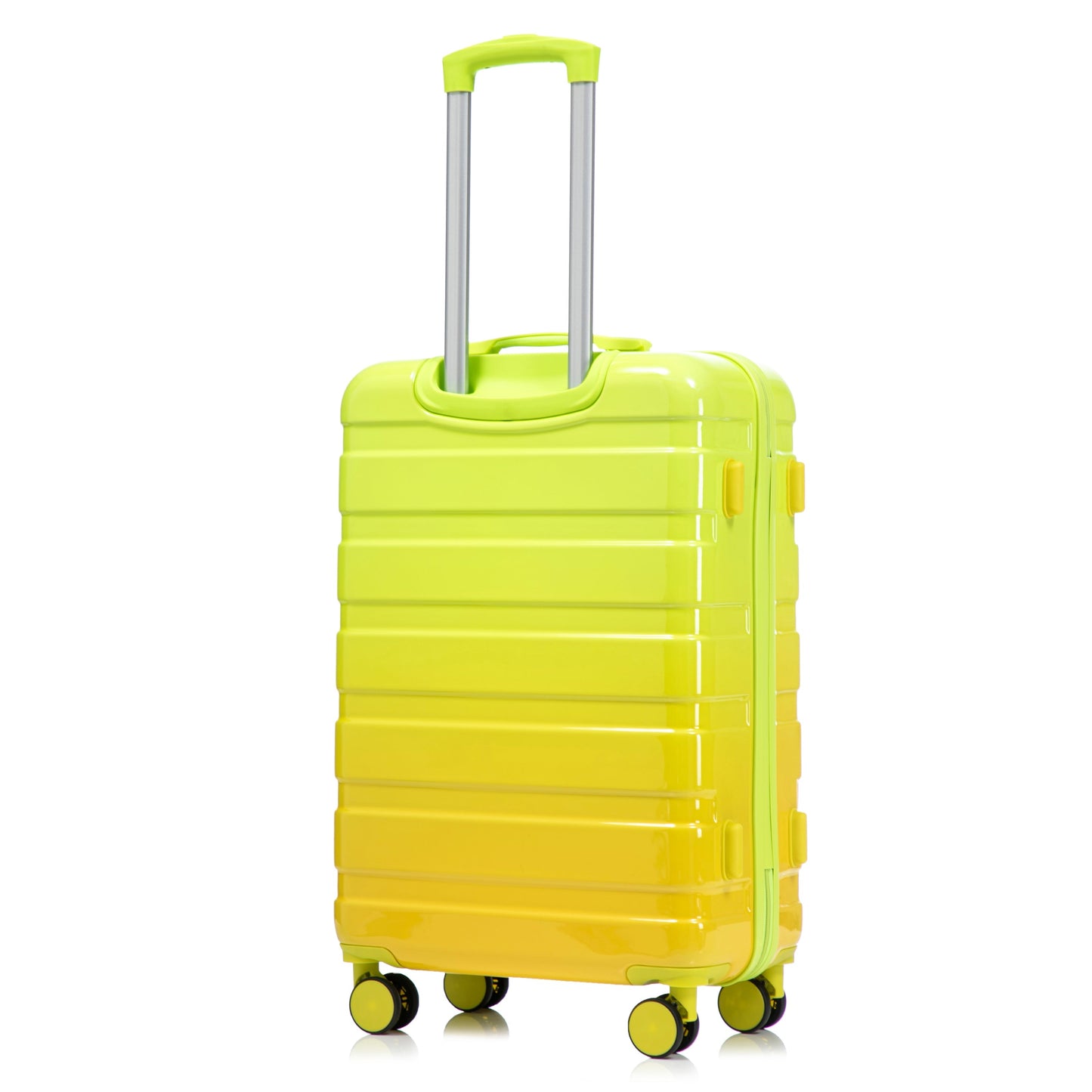 3-piece spinner luggage set HouseOfZazla yellow-green with retractable handle and four wheels on Tampa Home & Garden Store