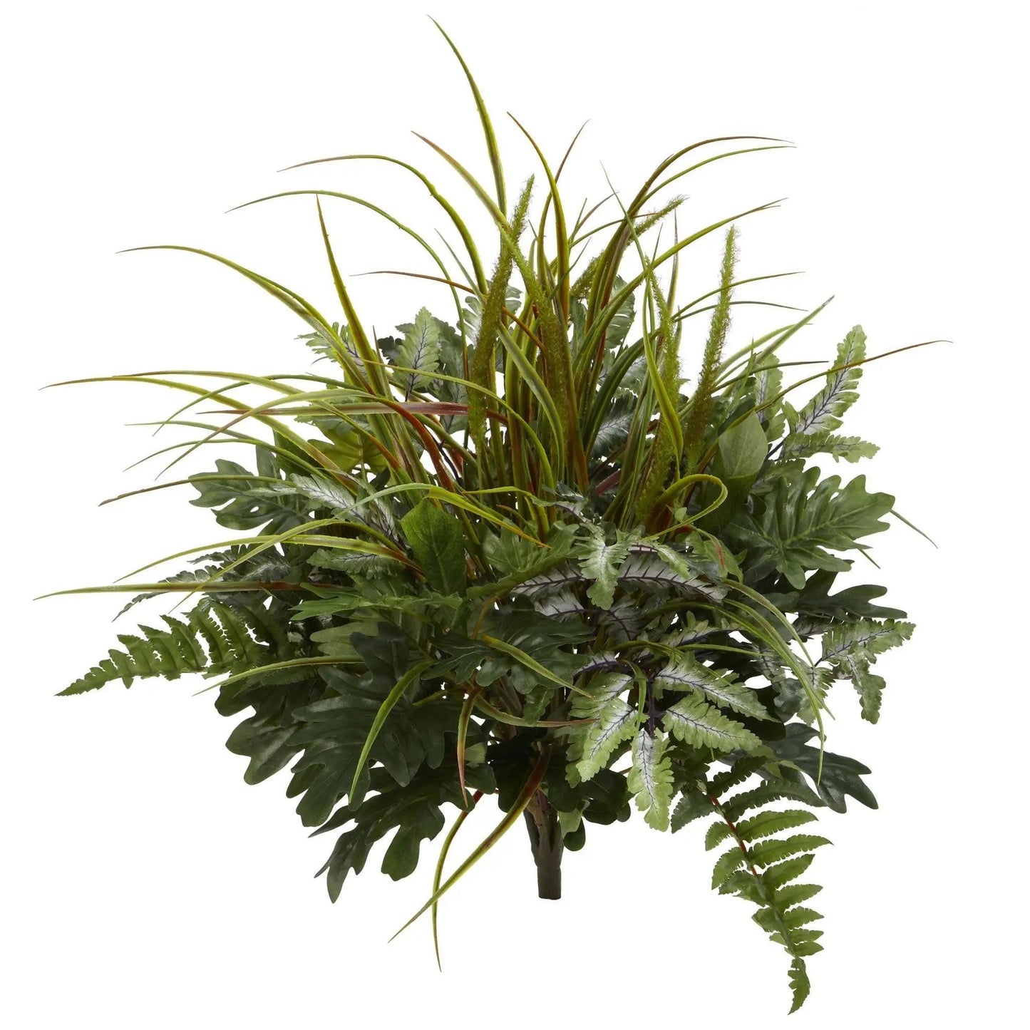 Artificial 28-inch mix greens plant set of 2 with tall blades and fernlike leaves on Tampa Home & Garden Store