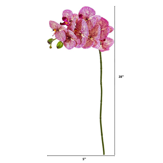 28 in Orchid Phalaenopsis artificial stems set of 6 with vibrant pink-purple blooms on Tampa Home & Garden Store