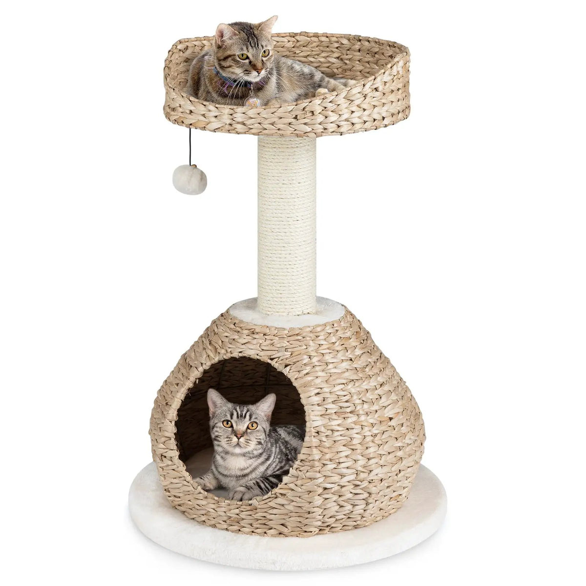 28 Inches Cat Tree Tower with Jump Platform DirectDeals woven sisal cat on top and in cave on Tampa Home & Garden Store