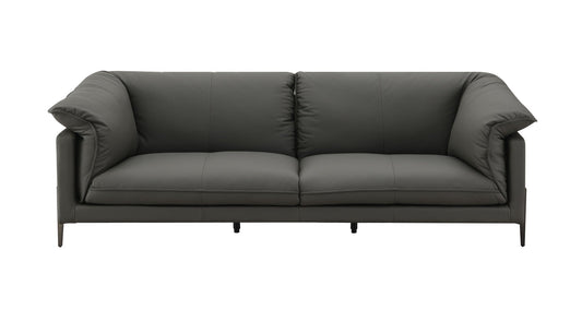 Tadi top grain leather loveseat, black, two-seat cushions, HouseOfZazla on Tampa Home & Garden Store