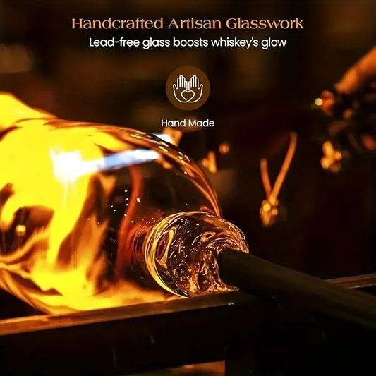 Grenade whiskey decanter set, amber hand-blown glass by The Whiskey Ball on Tampa Home & Garden Store
