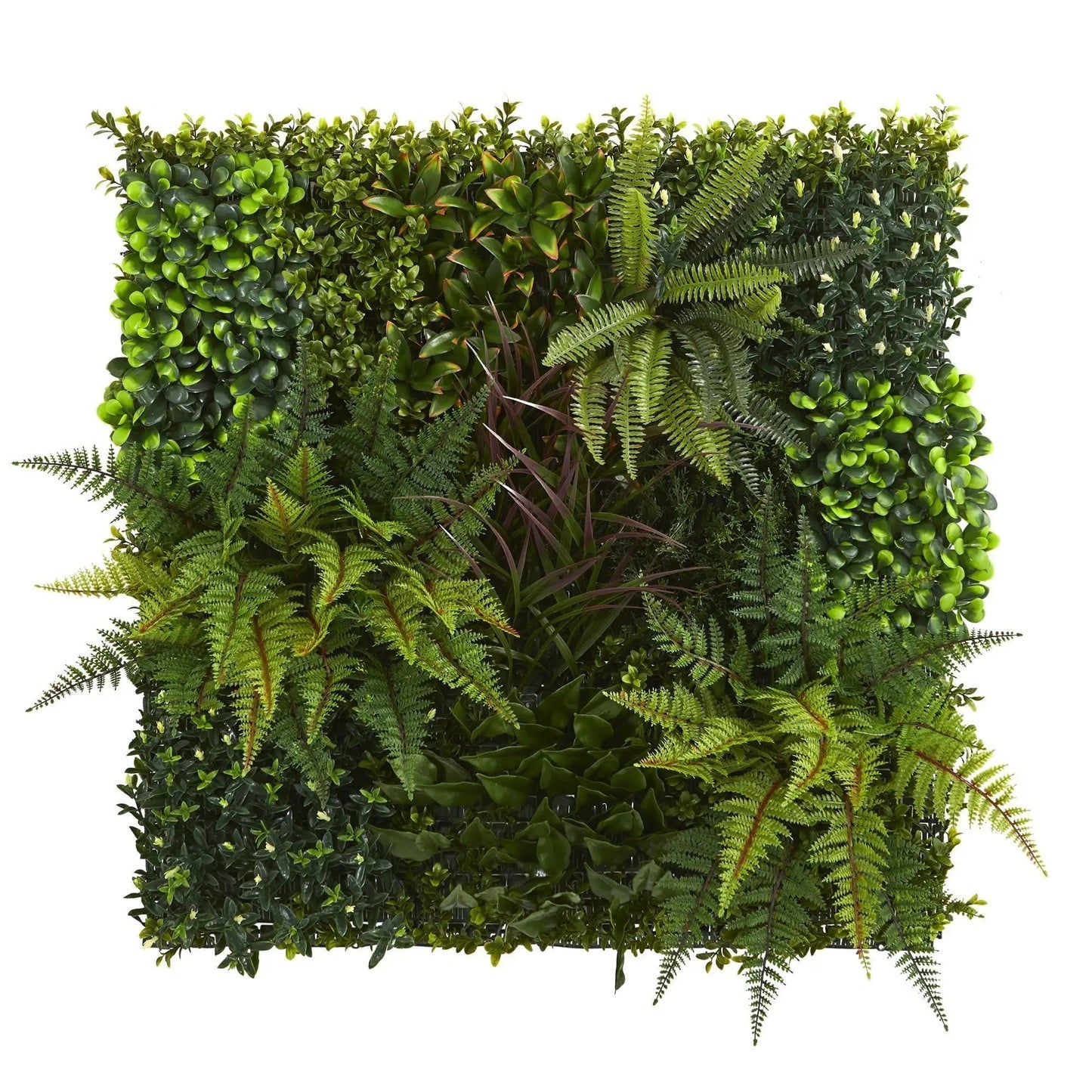 UV Resistant Artificial Living Wall Outdoors Nearly Natural with mixed foliage and ferns on Tampa Home & Garden Store