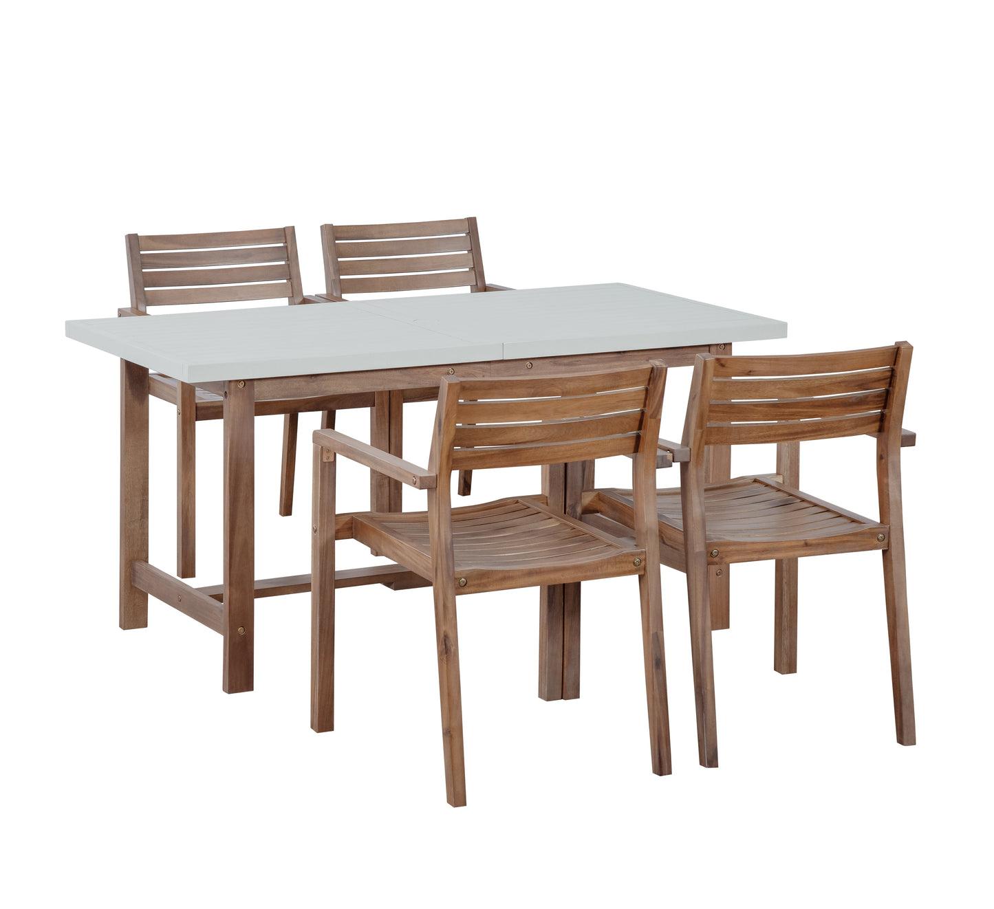 Five Piece Outdoor Acacia Wood Set and a Bench