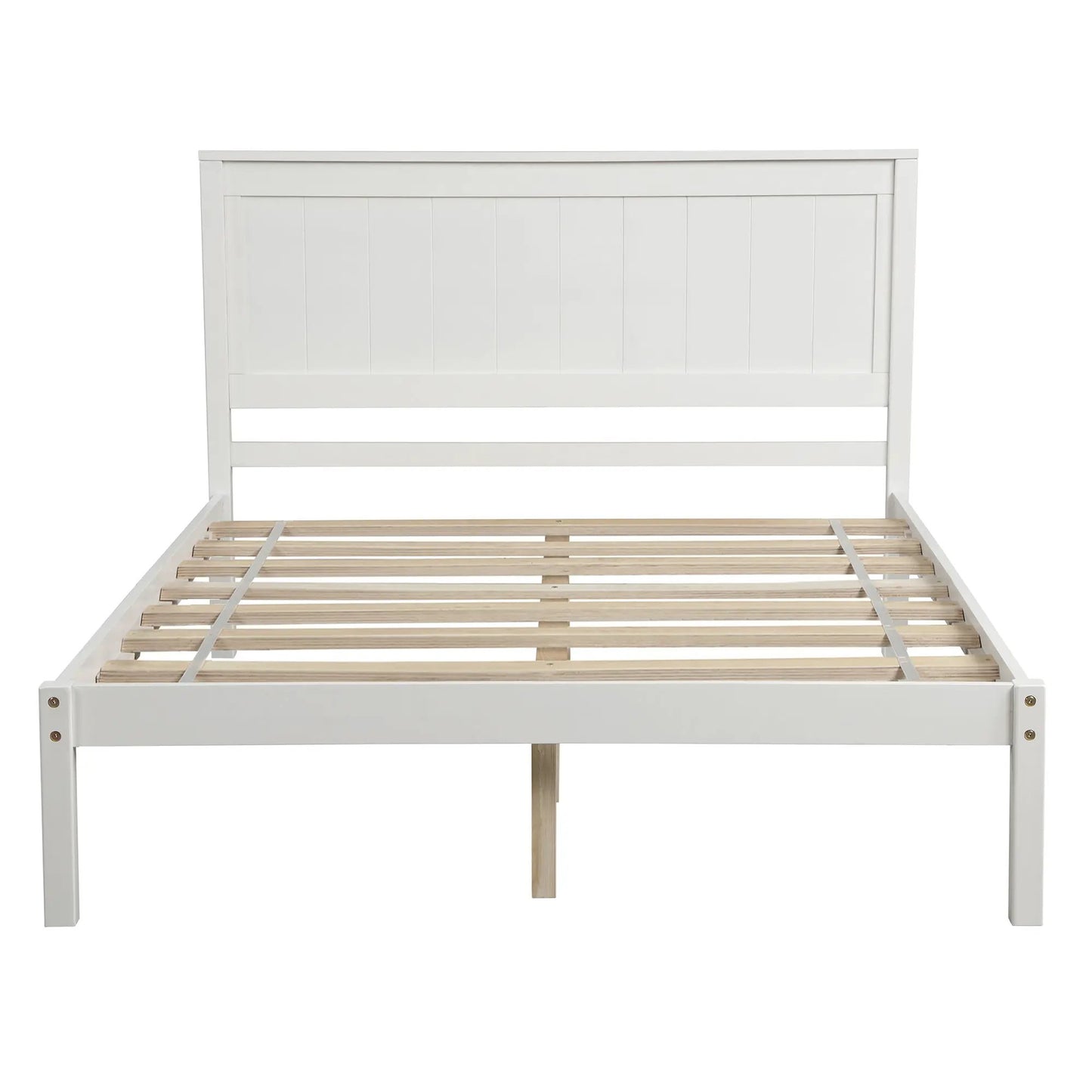 Platform Bed Frame with Headboard and Wood Slats
