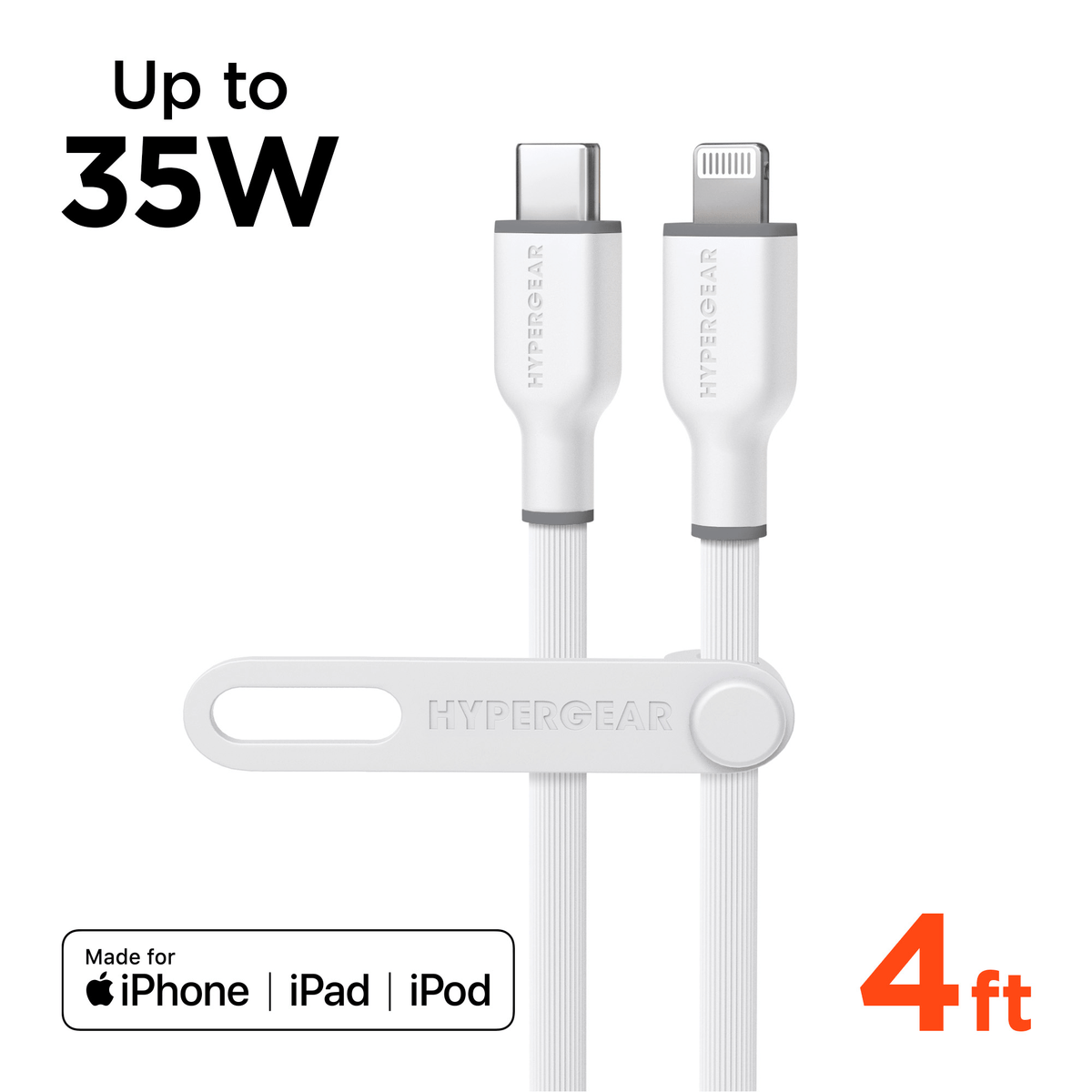 Flexi PRO USB-C to Lightning Cable 4ft, white HyperGear dual cables on Tampa Home & Garden Store