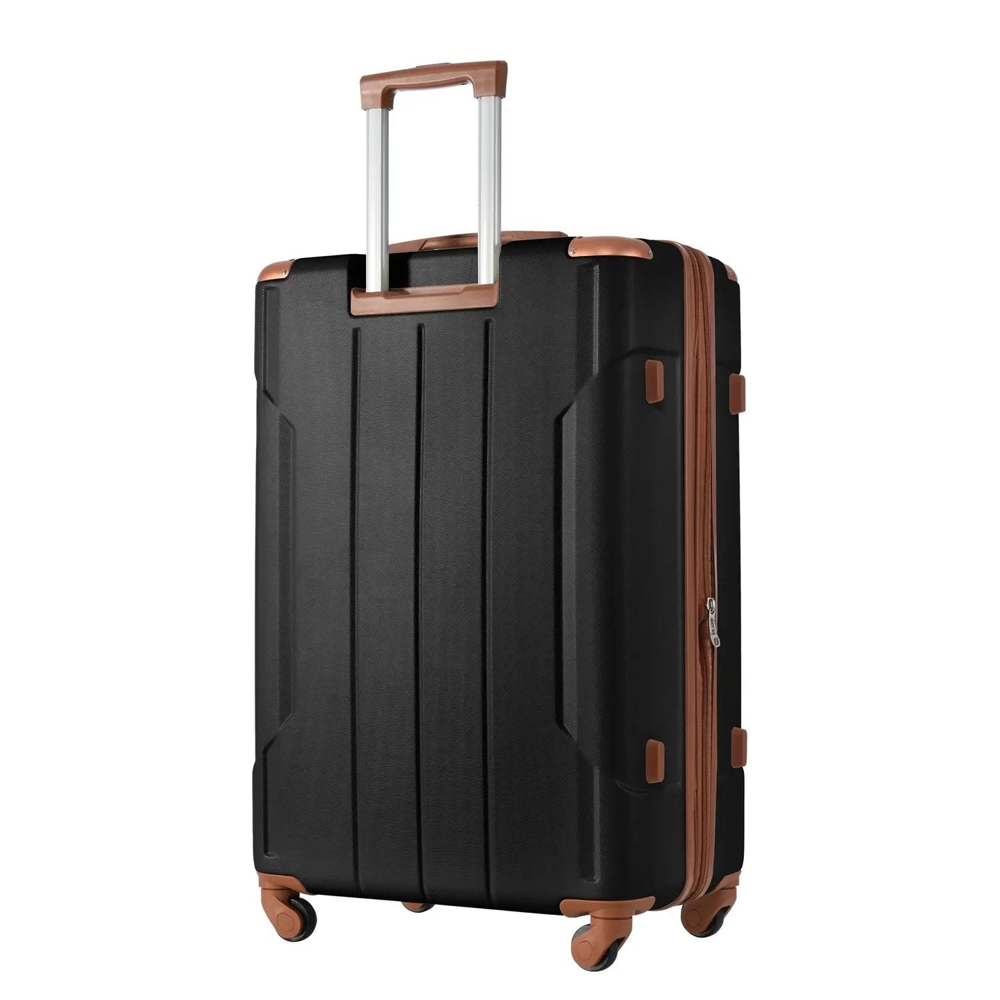 Hardshell spinner luggage with TSA lock 24in black shell with brown accents VIP Digital Presence on Tampa Home & Garden Store